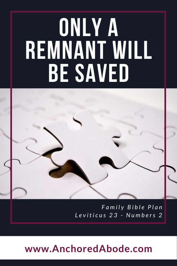 Only a Remnant Will be Saved (Leviticus 23 – Numbers 2)