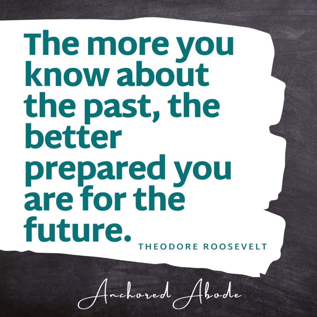 The more you know about the past, the better prepared you are for the future. Theodore Roosevelt (The importance of Genealogy)