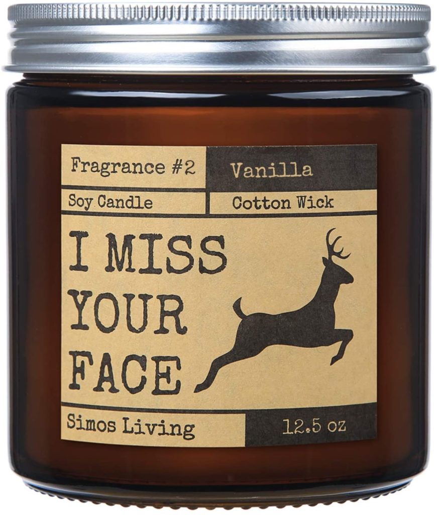 Vanilla Candles Gifts for Women - I Miss Your Face - Scented Candles are The Ideal Funny Gifts for Women in Your Life - Extra Large 25oz G.W with 12.5oz of Wax! (Vanilla)