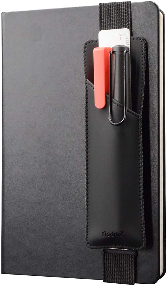 https://amzn.to/3darXBh - Journal-Pen Bookmark - Adjustable Elastic Band Pen Holder, Pencil Holder, Pen Sleeve Pouch for Hardcover Journals, Notebooks, Planners, Fits Notebooks from 8" to 11” in Height, Hold 2 or 3 Pens, PU Leather, Detachable.
